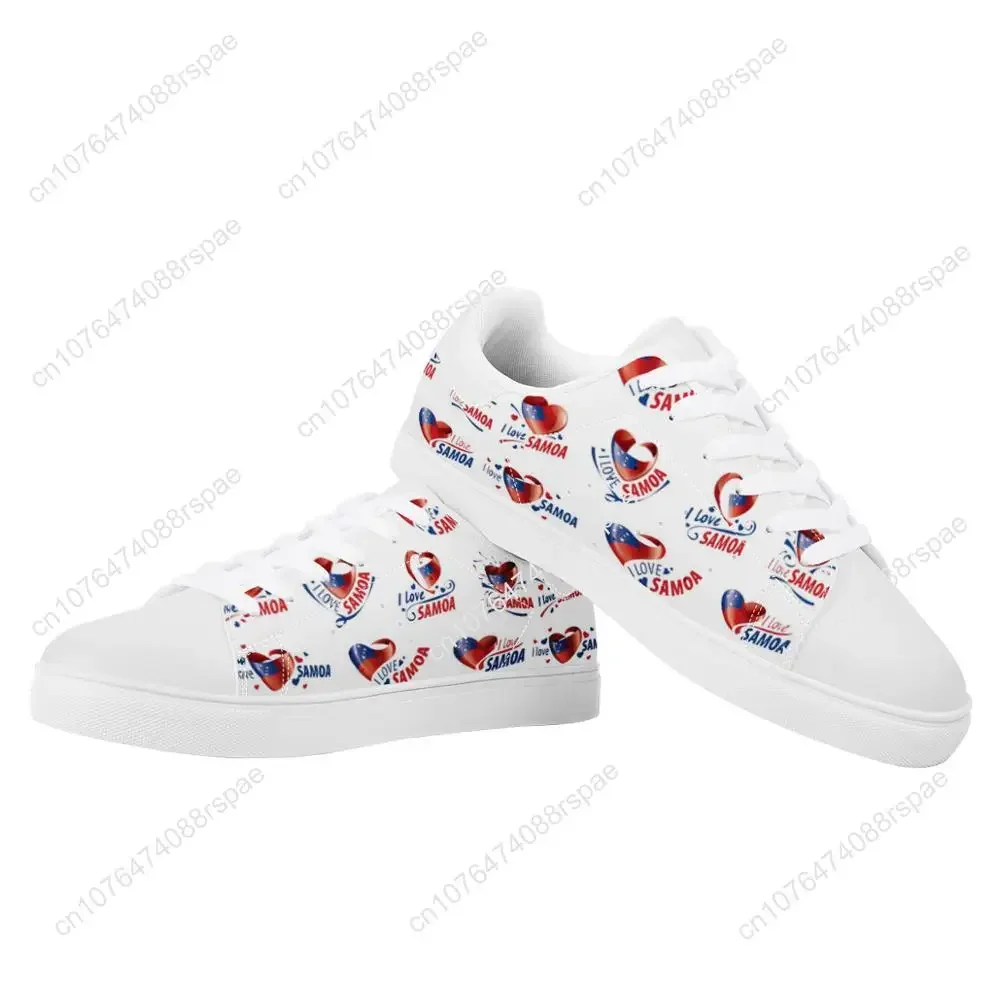 Love Samoa White Flat Sneaker America Polynesian Tribal Samoan Print Custom Man Comfort Walking Sport Shoes Women Running Shoes