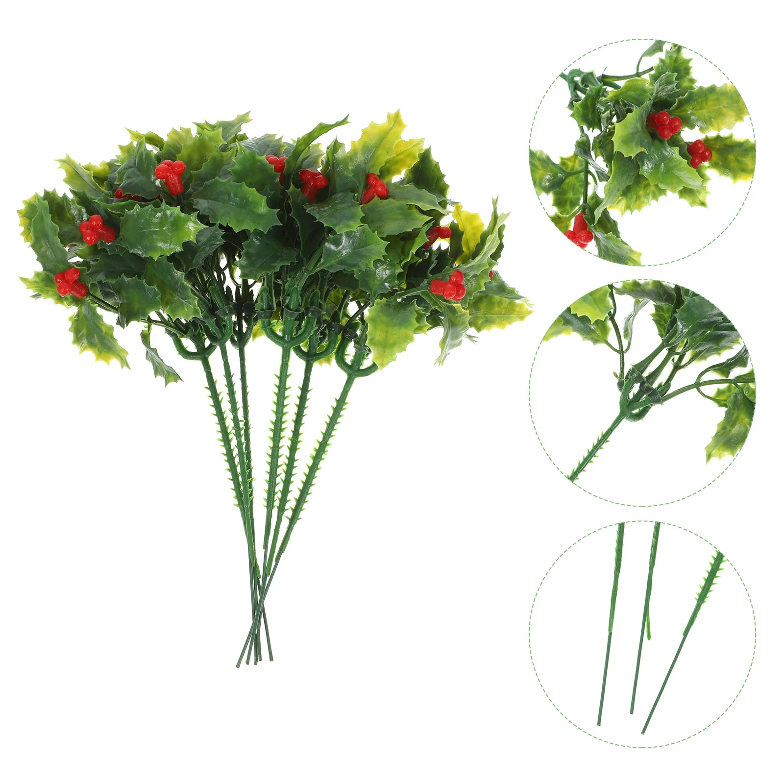 

12pcs Artificial Flowers Fake Plant Table Decoration Gardening Simulation Christmas Fruit Bouquet for Home (As Shown 12 Branch)