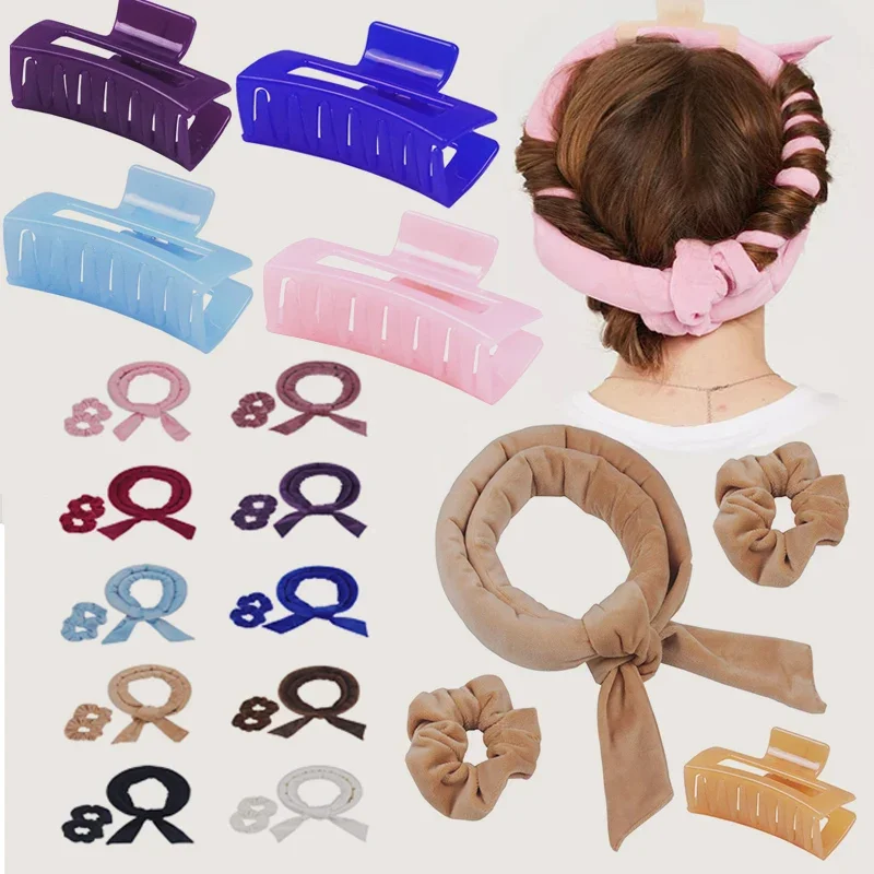 Set Arricciacapelli Senza Calore Bigodino Per Capelli Senza Calore Bigodini Per Capelli Morbidi Fiocco Onde Senza Calore Bigodini Fascia Per Capelli B