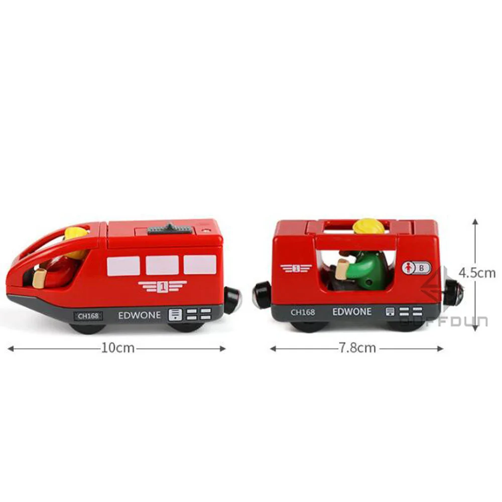 Wooden RC Train Remote Control Electric Accessories Magnetic Rail Car Children's Simulated Track Return Force Toys Car Model Set images - 6