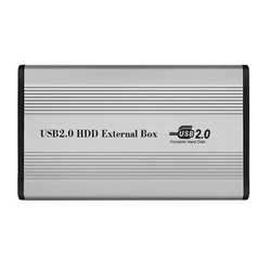 Portable 2.5'' IDE Hard Disk Enclosure, Aluminum Alloy, Silver (Grey)