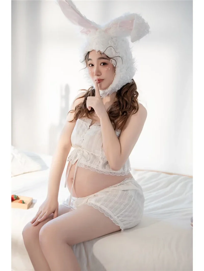 

Женский реквизит для фотосъемки платья для беременных белая шапочка-кролик платье для беременных Студийная фотосъемка одежда для фотосъемки