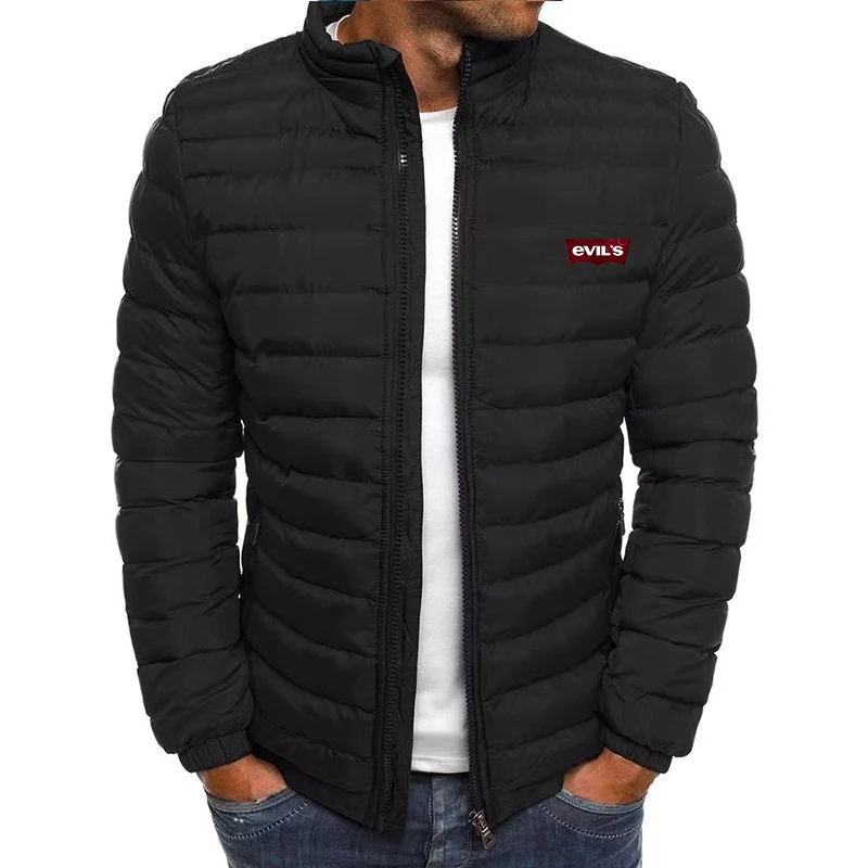 Herren Winterjacke Gesteppt Locker Geschnitten Baumwollmantel_voghion.com