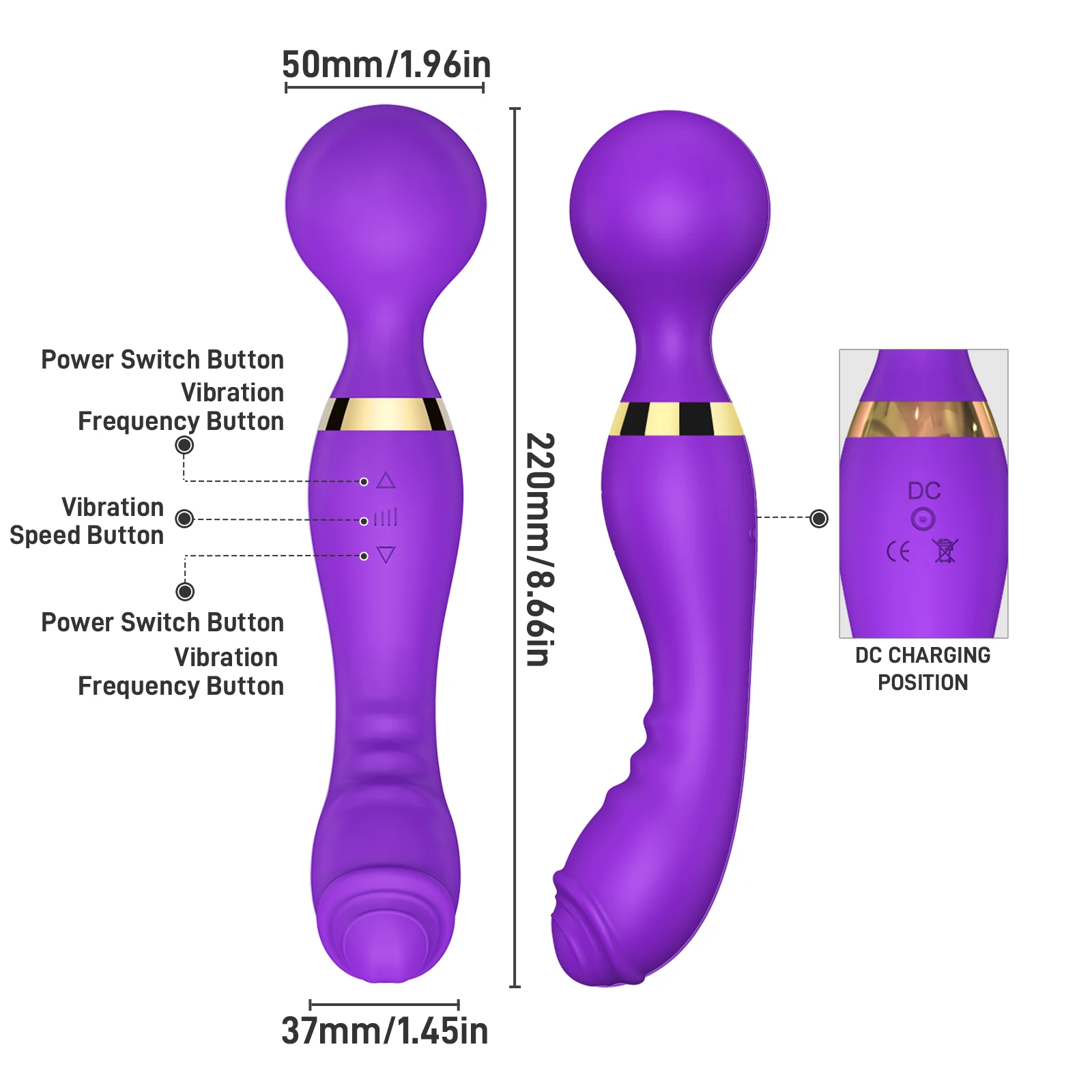 Powerful Magic Wand Dildos Vibrator Dual Motor Silicone Large G-Spot Massager Sex Toys For Couple Clitoris_voghion.com