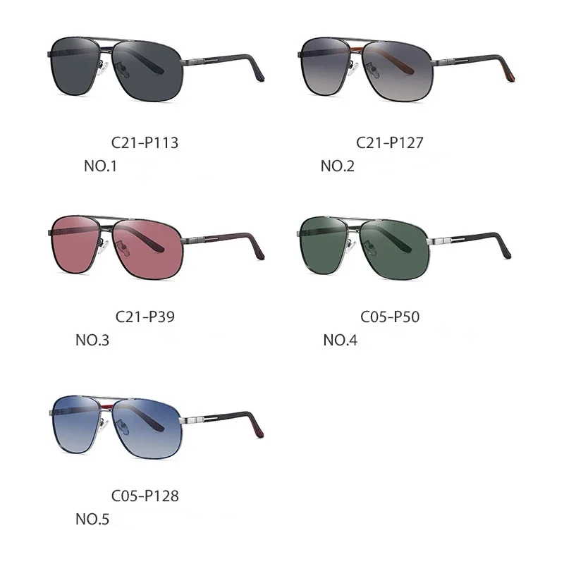Metal Frame Sunglasses Square Sunglasses Polarized Men Woman Driving Goggles Fashion Shades Gradient Lens UV400