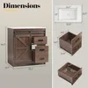 31 Inch Farmhouse Sliding Barn Door Bathroom Sink with Sink Combination, Drawers and Metal Handles 2