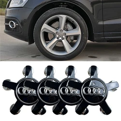 Set of 4 Premium 135mm Car Wheel Center Cap Hub Covers (Black)