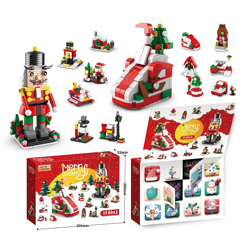 Christmas Building Blocks Set Box Kids Toys Xmas Advent Calendar Bricks Diy Kit Gift for Children 6 Years Old and Above christmas countdown calendar