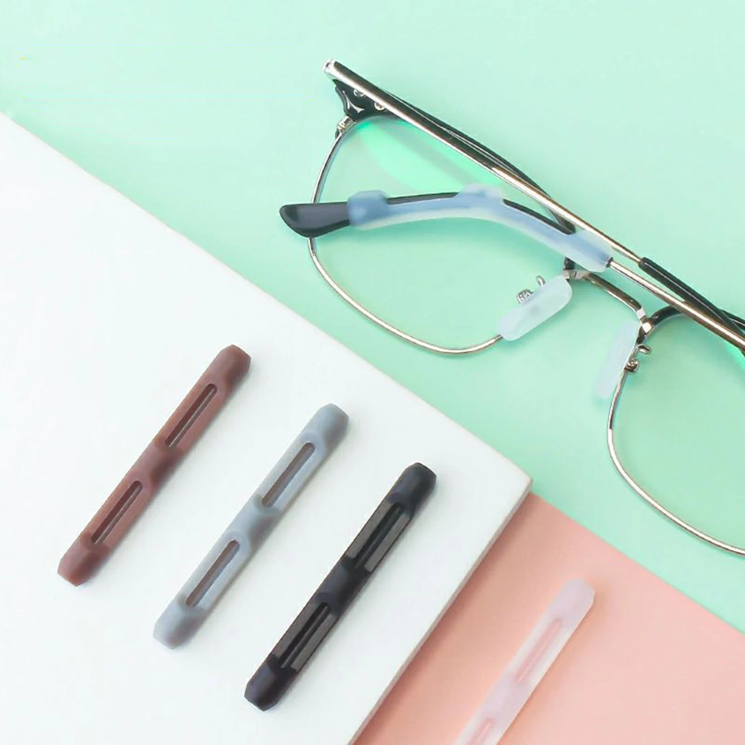 

1Pairs Anti Slip Ear Hook Eyeglass Eye Glasses Silicone Grip Temple Tip Holder Spectacle Eyeglasses Grip Eyewear Accessories