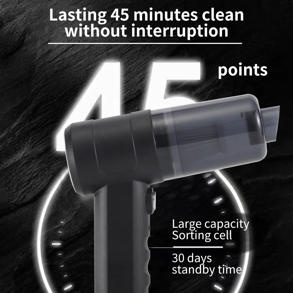 New 12000Pa Wireless Car Vacuum Cleaner USB Charging 1800mAh Portable Cleaning Appliance Mini Wet Dry Household Vacuum Cleaner 2