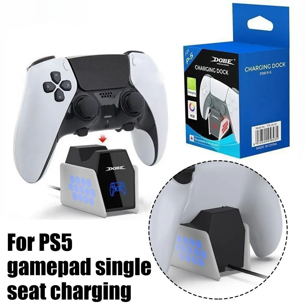 PS5 컨트롤러 충전 스테이션용으로 최적화된 LED 조명 포함 80% 전력 자동 정지 5개 게임패드 충전기
