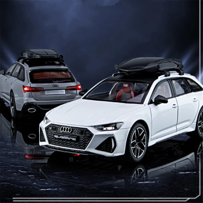 1/24 Audi RS6 Avant Station Wagon Alloy Car Model Diecast Metal Toy Vehicles Car Model Simulation Sound and Light Kids Toys Gift 6