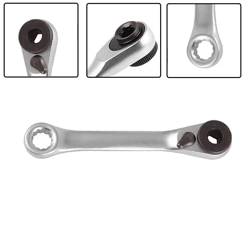 Mini Double Headed Ratchet Wrench 1/4 Inch Drive Socket And Screwdriver Bit Driver Quick Release Ratchet Wrench
