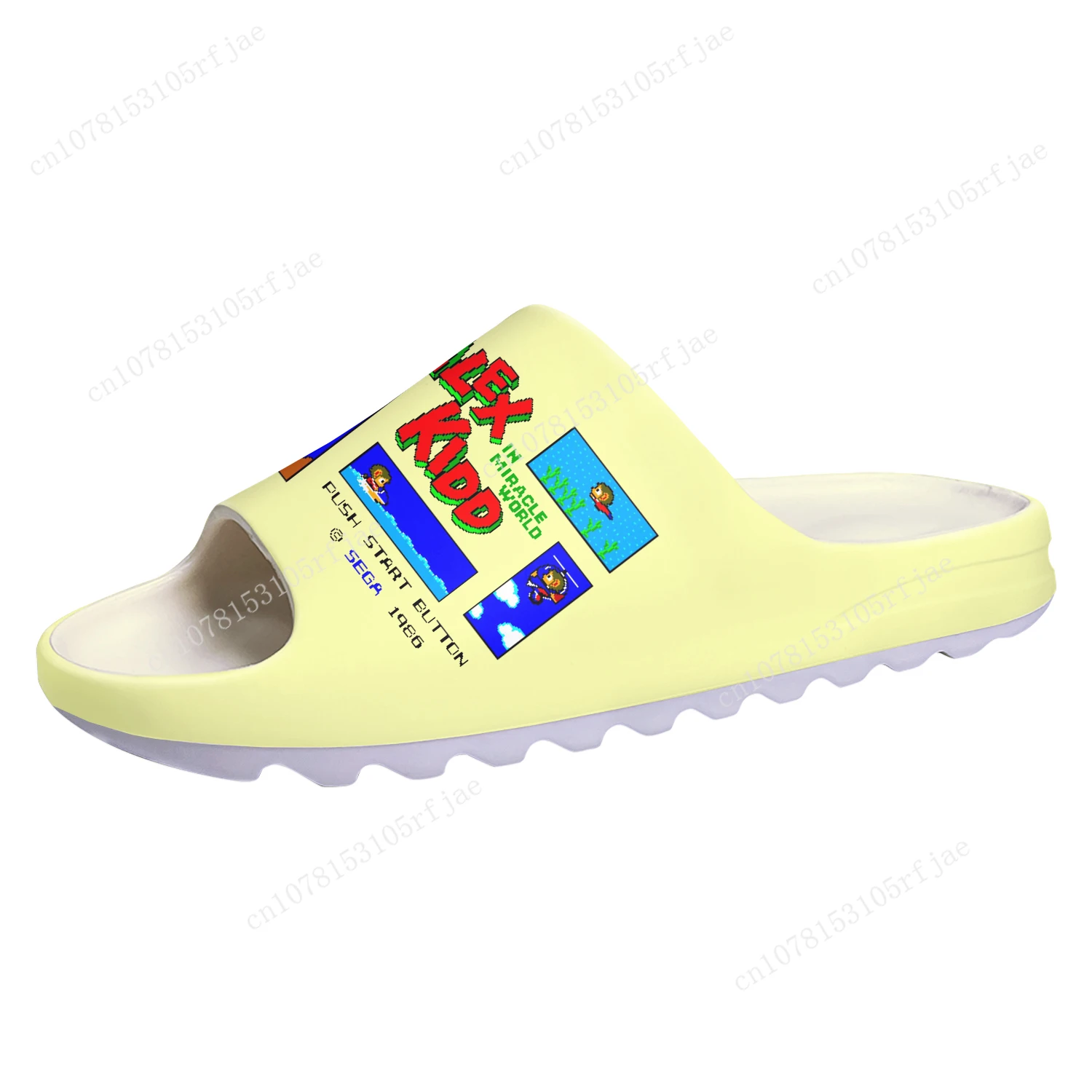 

Alex Kidd Custom Soft Sole Sllipers Cartoon Game Mens Womens Teenager Fashion Bathroom Home Clogs Custom Water Shoes on Sandals