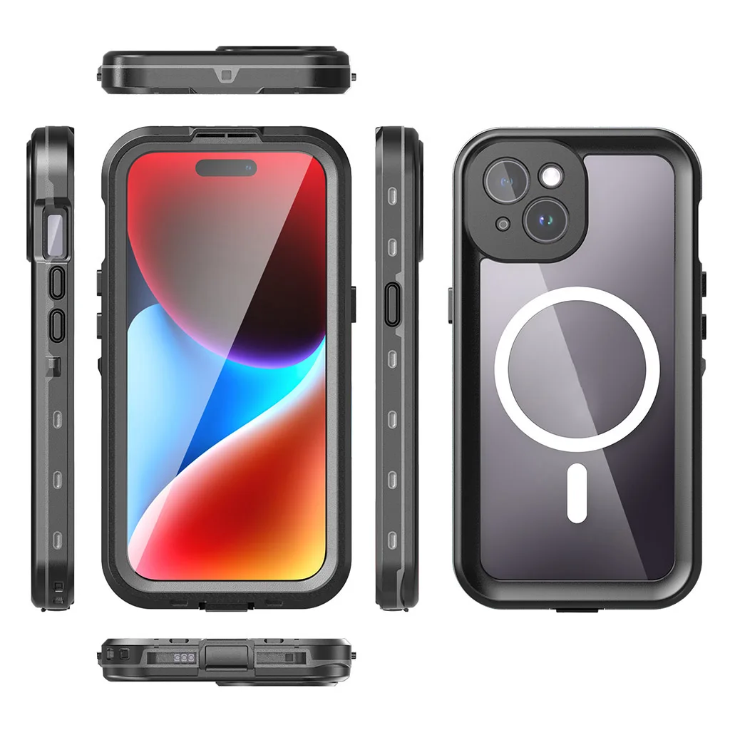 

Магнитный Водонепроницаемый чехол FCLUO для телефона iPhone 15 /15 Plus/ 15 Pro /15Pro Max