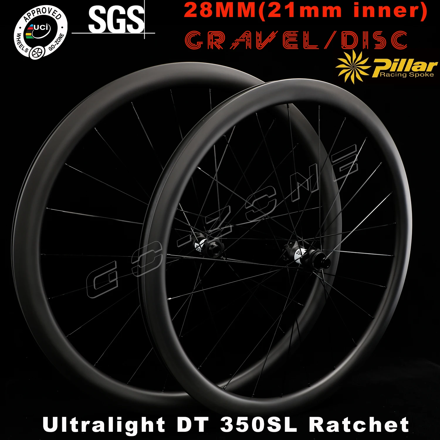 

700c Ultralight Carbon Wheelset Disc Brake Gravel Cyclocross 28mm DT 350 Ratchet Pillar 1423 Center Lock UCI Road Bicycle Wheels