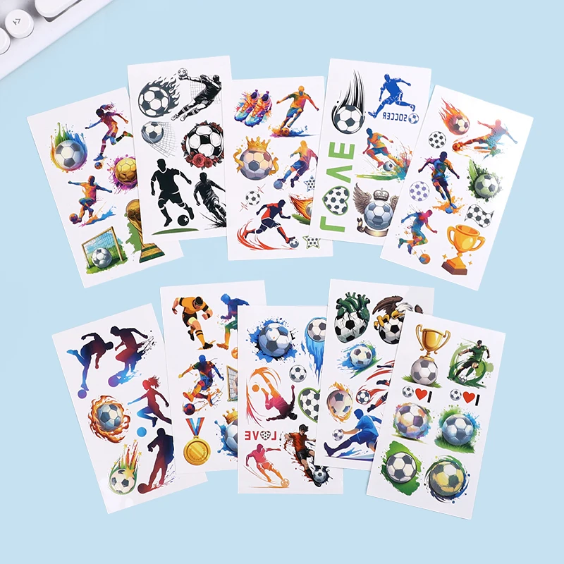 10pcs Football Temporary Tattoo Stickers Kids Boys Birthday Party Favors Soccer Sport Party Decoration Pinata Fillers Toy Gift