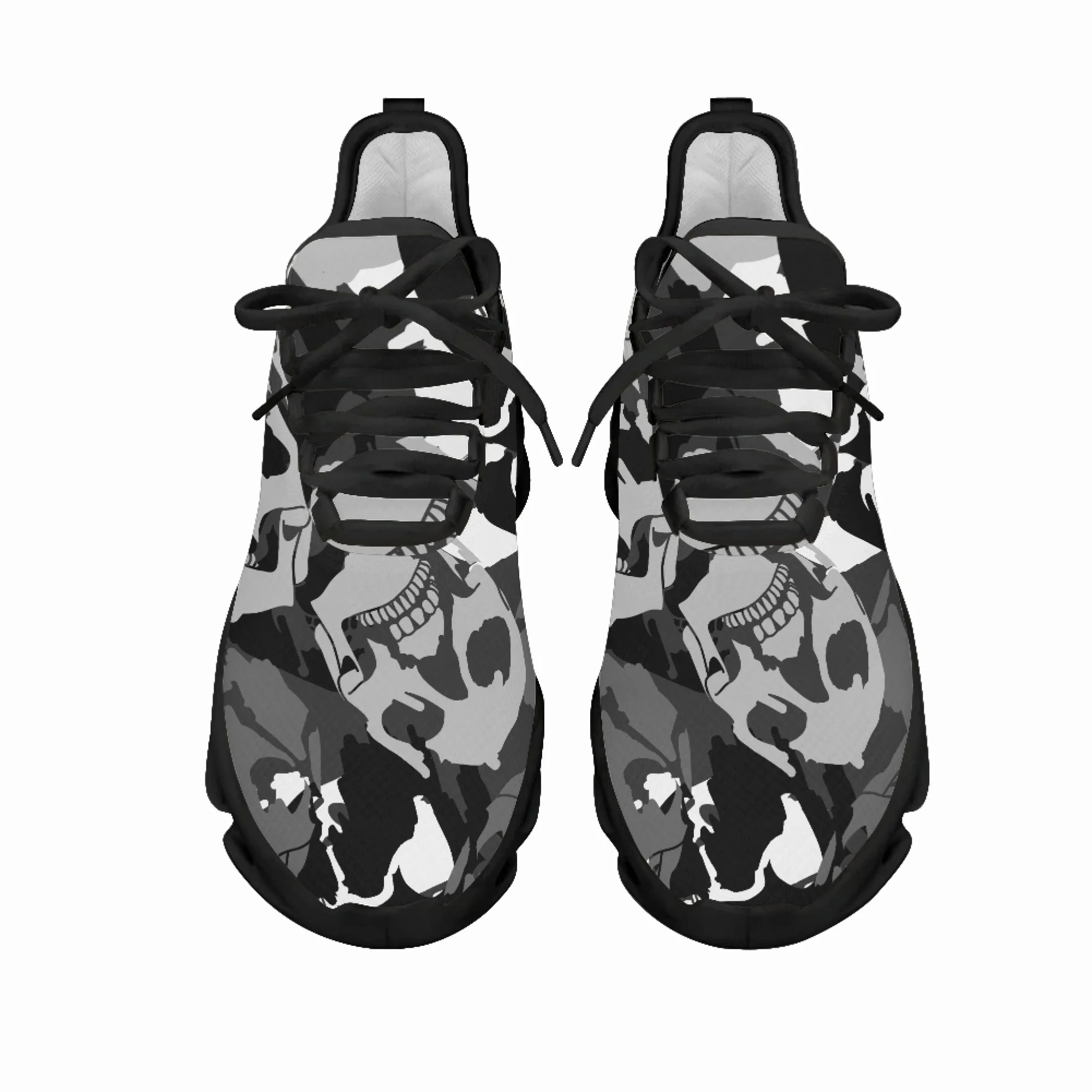 Yikeluo Sugar Skulls Design Casual Mesh Swing Sneakers Women Breathable Platform Shoes Lace up Shoes Footwear Zapatillas Mujer