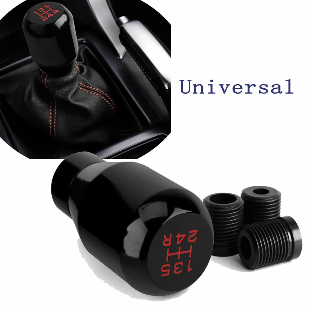 

Car Auto 5 Speed Black Aluminum Shift Knob Universal MT Manual Gear Stick Shifter