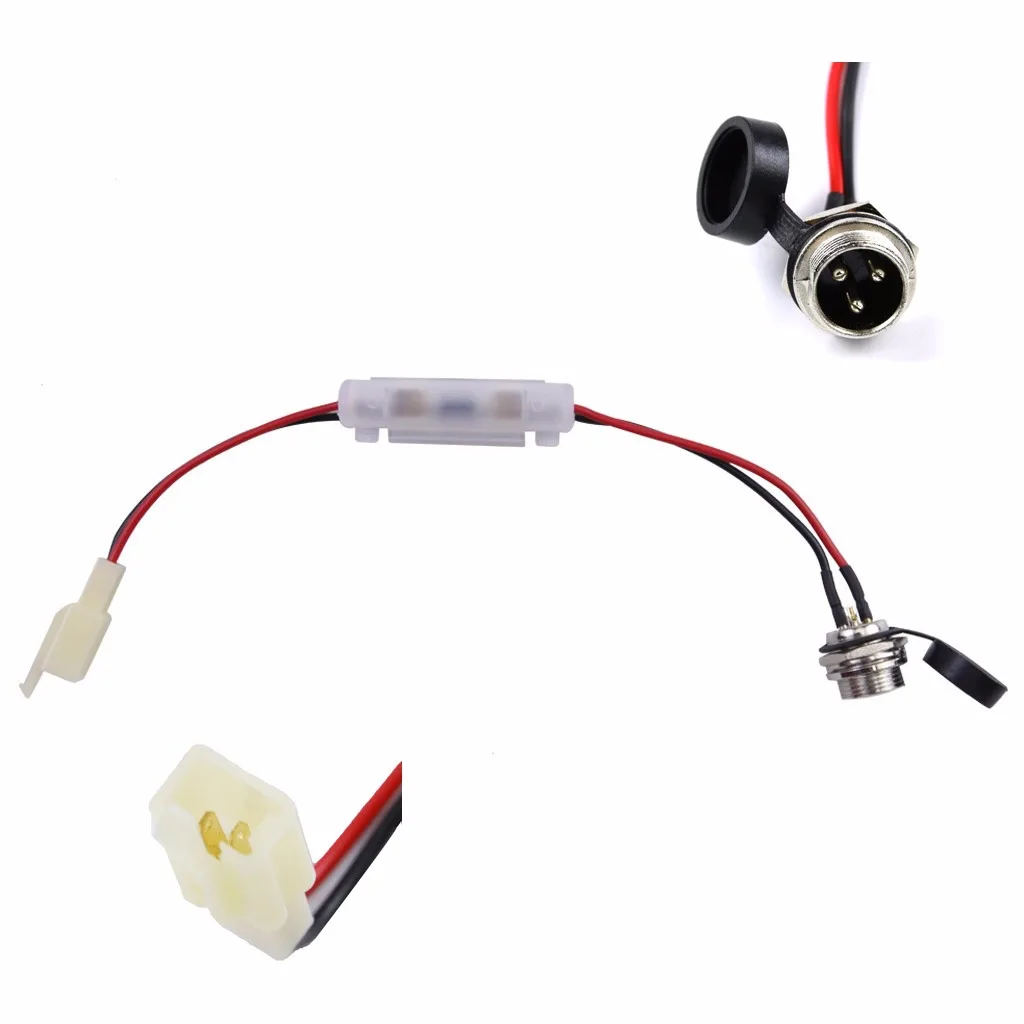 전기 스쿠터용 방수 캡이 있는 3 핀 배터리 충전기 포트 커넥터 소켓, 미니 Atv 쿼드 버기 카트 스쿠터 커넥터 