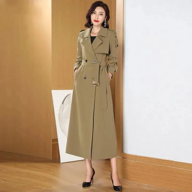 

Drooping windbreaker women's mid-length 2023 spring and autumn new Korean version of the popular high-end over-the-k High Qualit