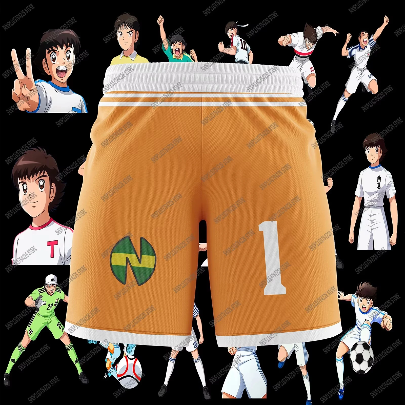 captain Tsubasa School Nansheng Olive And Benji Football Team Shorts Uniform Beach Pants High Quality Clothing Board Shorts Kids 6