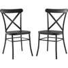 Camille Metal X Back Café Dining Chairs Set of 2, Matte Black 1