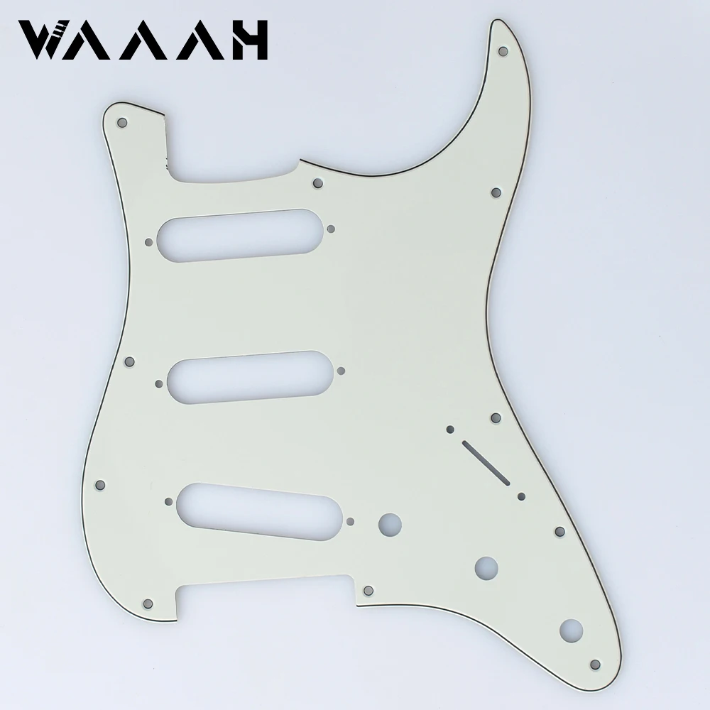 Parchment 11 Hole Modern-Style Strato SSS Pickguards with Screws ST Guitar Pickguard Vintage White Guitar Parts kaish 11 hole st sss single coil pickups guitar pickguard for strat scratch plate with screws for american fd for stratocaster