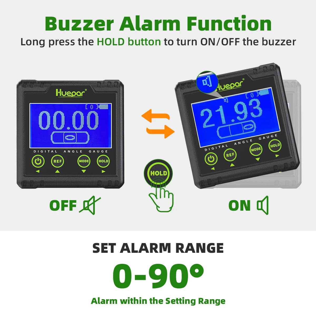 Level Gauge Laser Inclinometer Laser Angle Gauge Huepar AG03 Digital Angle Gauge Protractor Electronic Bubble Angle Finder Dual Axis Level Box LCD Inclinometer Bevel Gauge 0~360