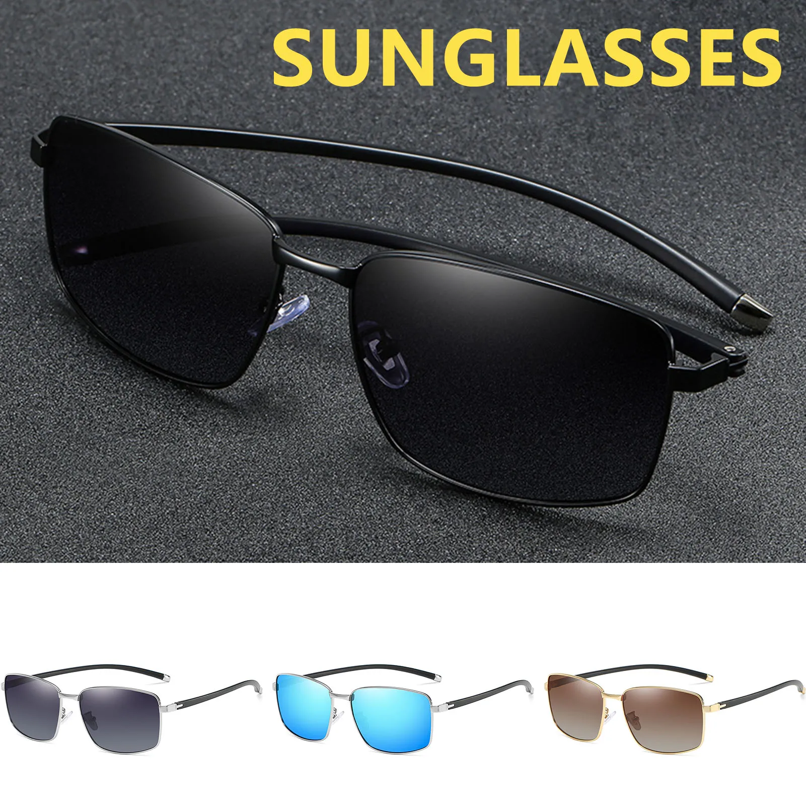 

Polarized Sunglasses Lightweight Fashion Big Metal Frame Sun Protection Eyewear Accessories For Men Women FS99