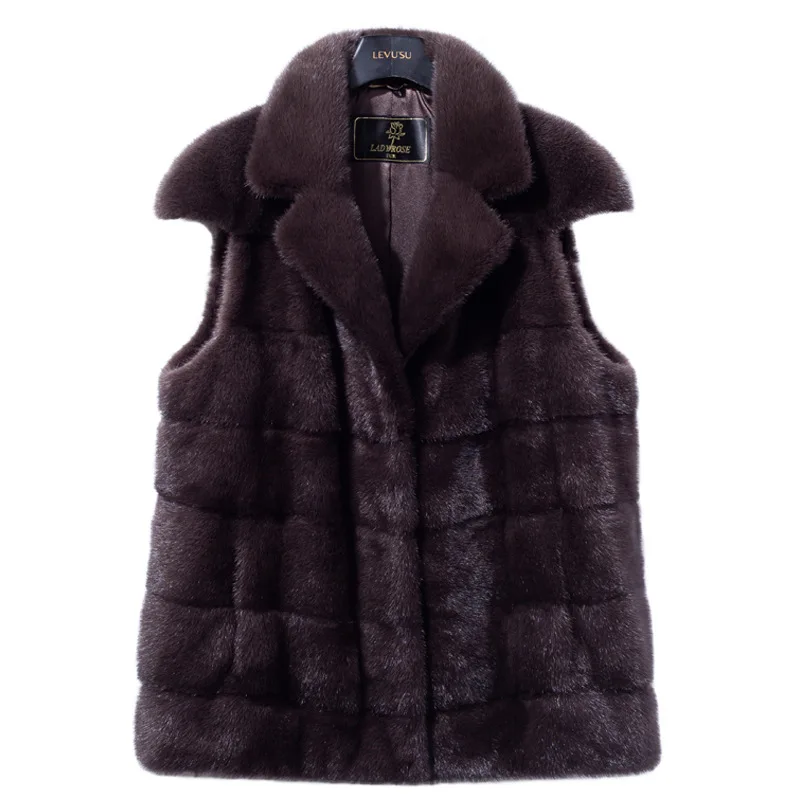 Mink Mother Mink Fur Vest Medium Length Whole Fur Vest Mink Fur Vest Women's Coat