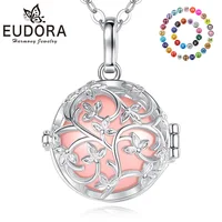 Eudora Harmony Ball 18mm Flower Pendant Necklace Pregnancy Chime Bola Long Chain Fine Jewelry Gifts For Women 1