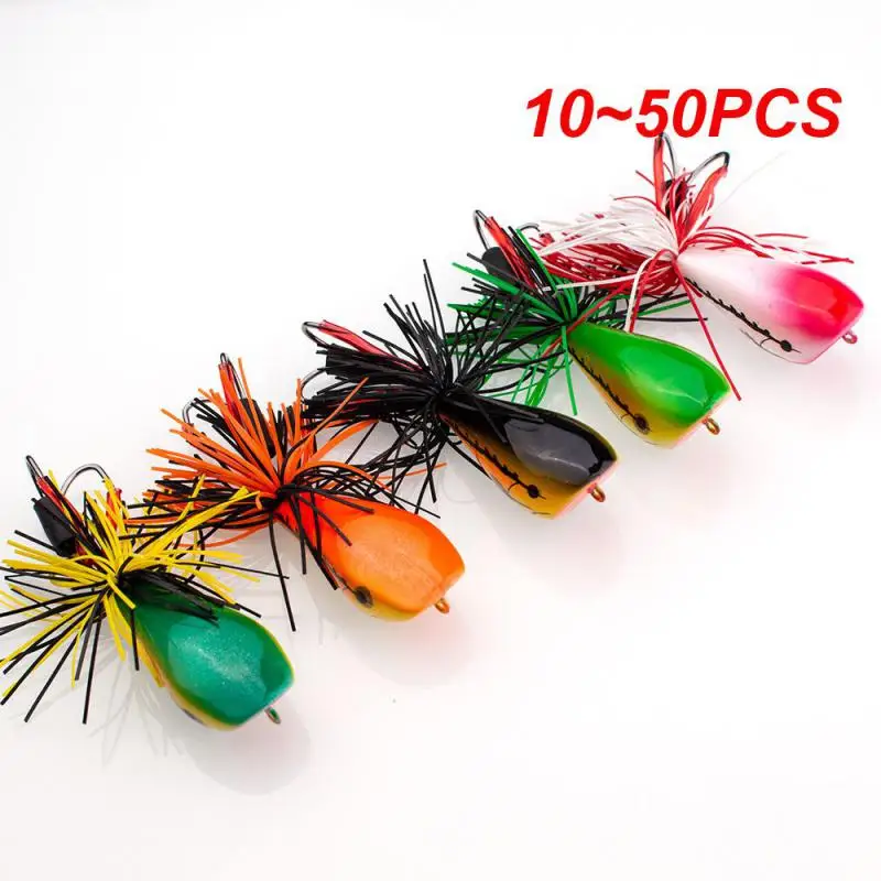 

10~50PCS KING 10g Frog Hard Fishing Lure Swimbait Wobblers Frog Snakehead Lure Minnow Fishing Bait Popper Bass Pike With Double