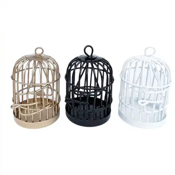 Alla moda in miniatura in metallo gabbia per uccelli ferro fai da te mini casa delle bambole ornamento casa decorazione appesa per 1/6 1/12 camera dei mobili
