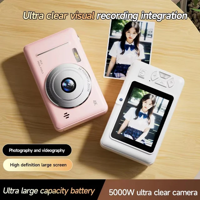 4K Digital Camera 50MP HD Retro Pocket Cameras Photography Travel Selfie Entry-Level Small Camera with 8x Zoom Compact Camcorder 2