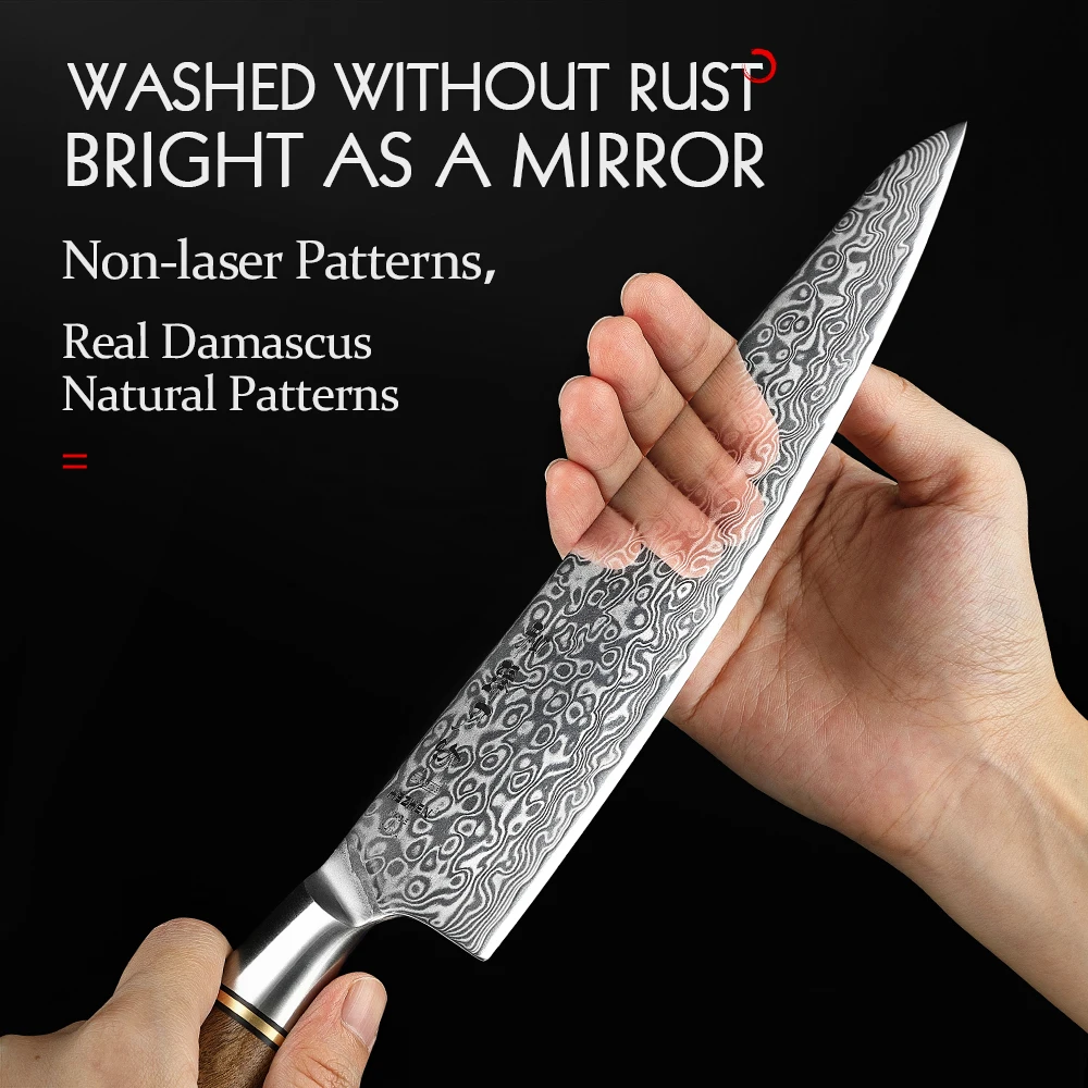 Chef Knife HEZHEN 8.3 Chef Knife 67 Layers Damascus Steel 65&deg; angle Cook Tools Core Blade Kitchen Knife Accessories