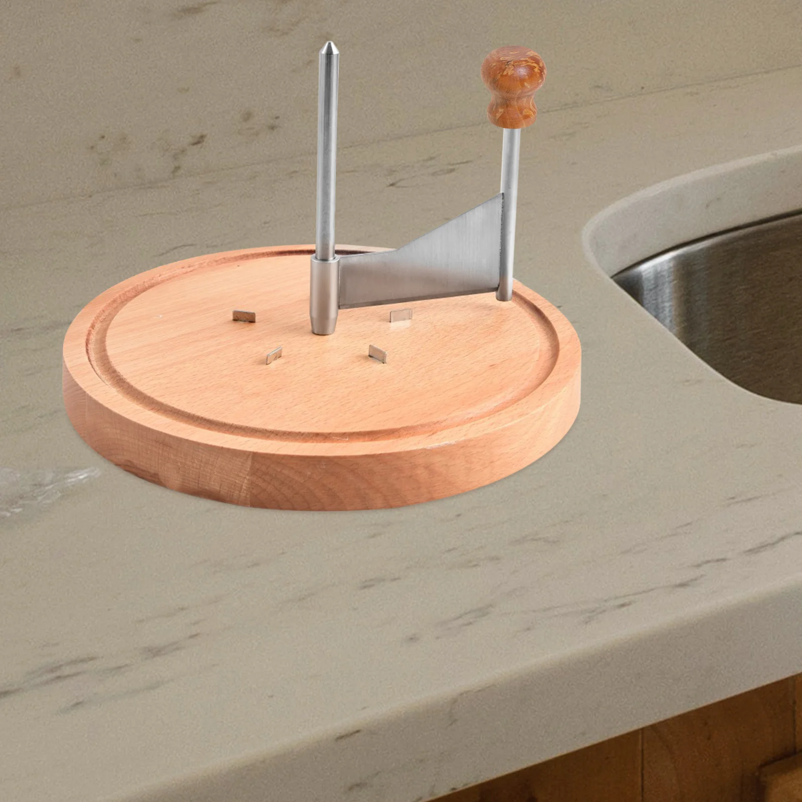 כלי גרטר גבינה מפלדת אל-חלד עם ידית עץ, חותך קוצץ רוטטיבי, חלק מטבח, להב 304, גרטר ידני לגרטר גבינה