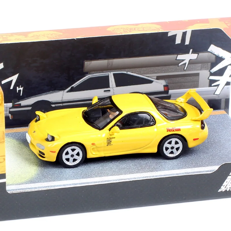 1/64 스케일 마즈다 RX7 FC3S FD3S 레드 썬즈 Efini RX-7 유형 RS 자동차 모델 타카하시 케이스케 다이캐스트 및 장난감 차량 취미 일본 HJ64