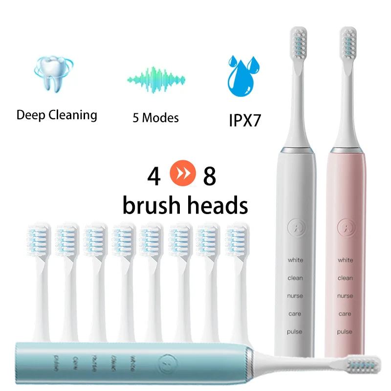 Sonic Electric Toothbrush Rechargeable Tooth Brushes Adult Timer Washable New Ultrasonic Electronic Whitening Cleaning Teeth 3