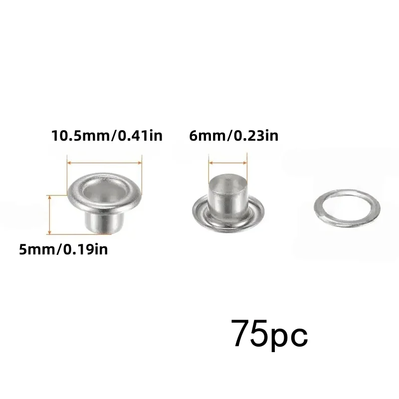 75세트 6mm 아일렛 키트. 차량용 사셰는 흔들림 방지, 안전하고 견고합니다.