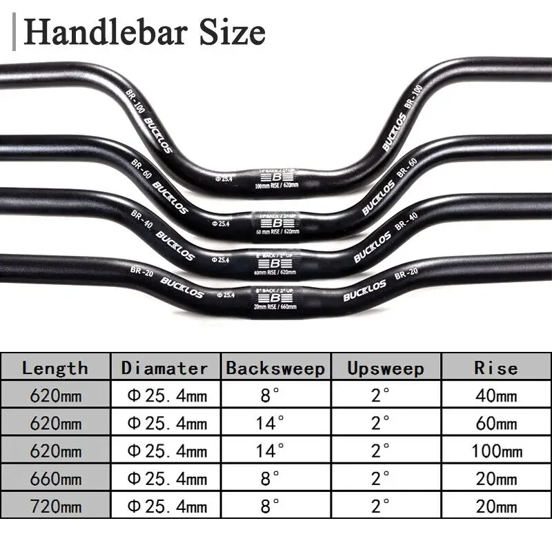 Bicycle Handlebar MTB Handlebar 31.8mm 25.4mm Ultralight Aluminum Alloy Flat Riser Handle Bar Bike Part