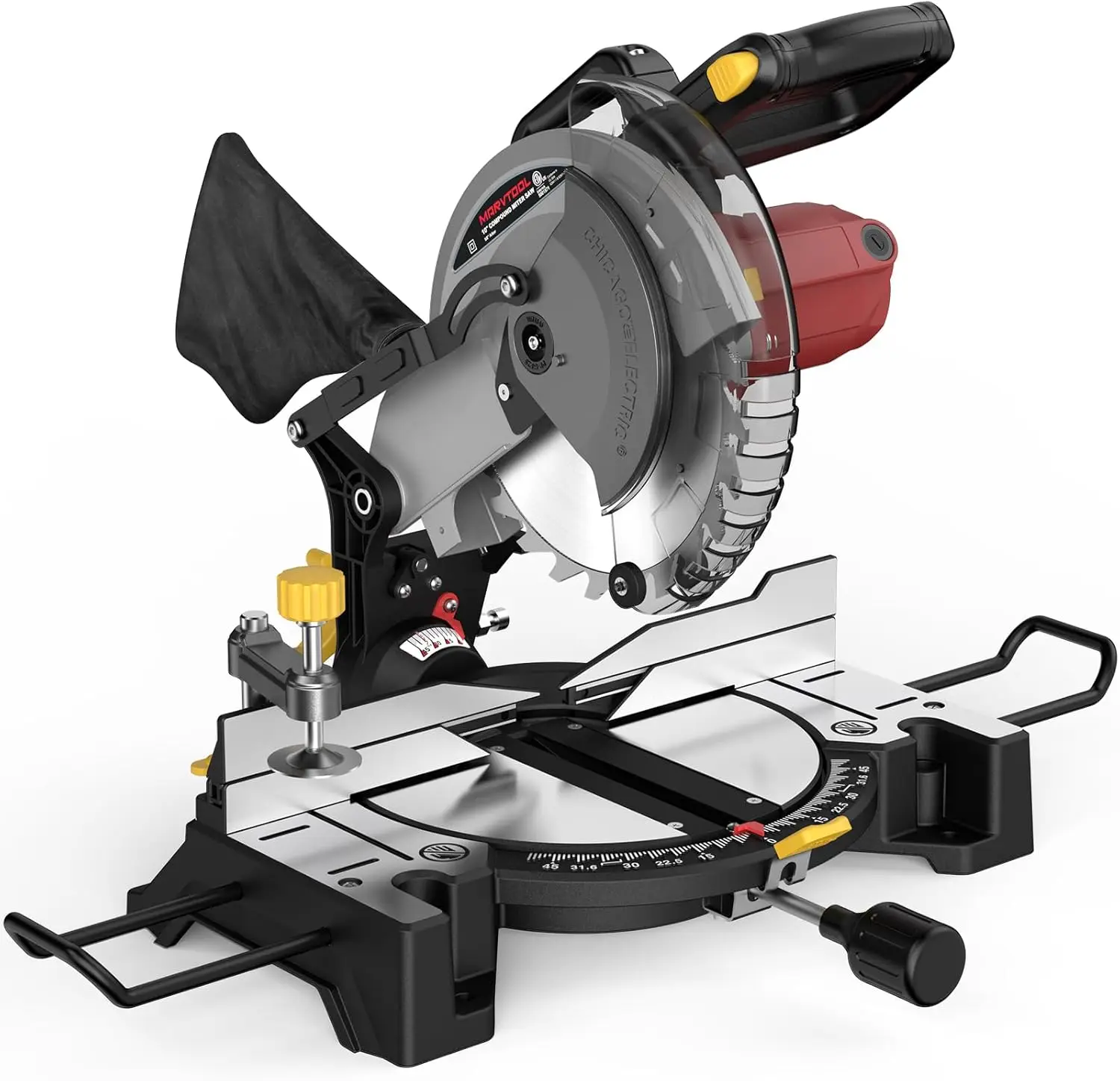 10-inch Sliding Compound Miter Saw 15 Amp Single Bevel 0-45° W/ Extension Table