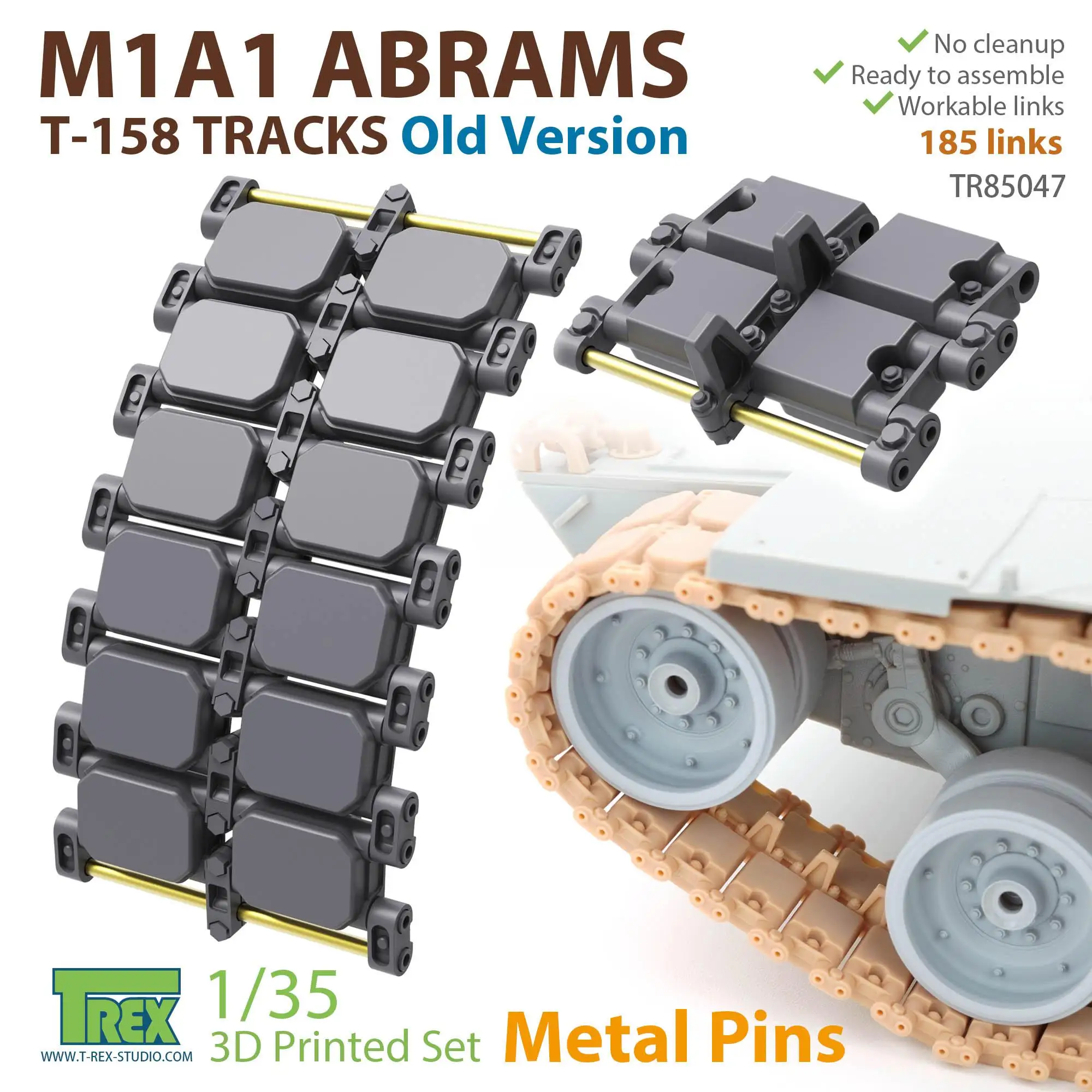 

T-REX 85047 1/35 M1A1 Abrams T-158 Tracks Old Version (Accessory Parts)