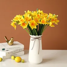 

Simulation Single-branch Silk Cloth Pastoral Style Daffodils Small Fresh Ocean Daffodils Indoor Table Setting Fake Flowers DIY