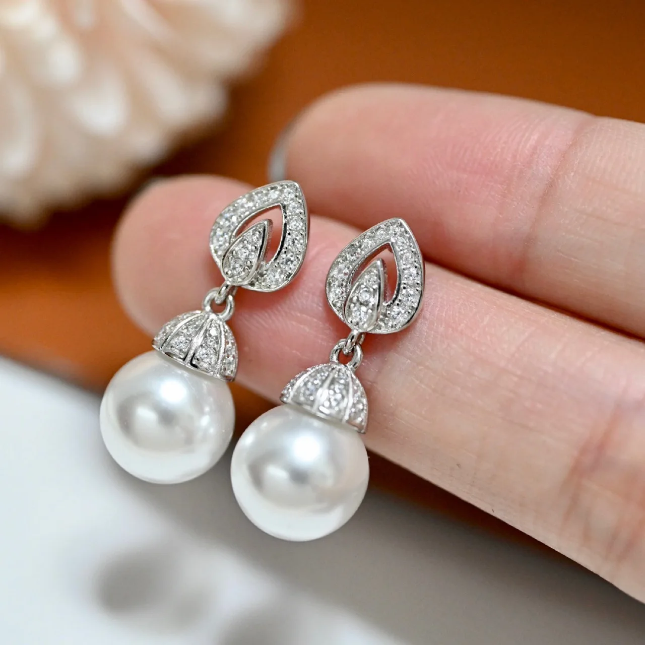 

PAIR 10-11MM NATURAL SOUTH SEA GENUINE PERFECT WHITE PEARL EARRING AAA earrings for women pearl earrings