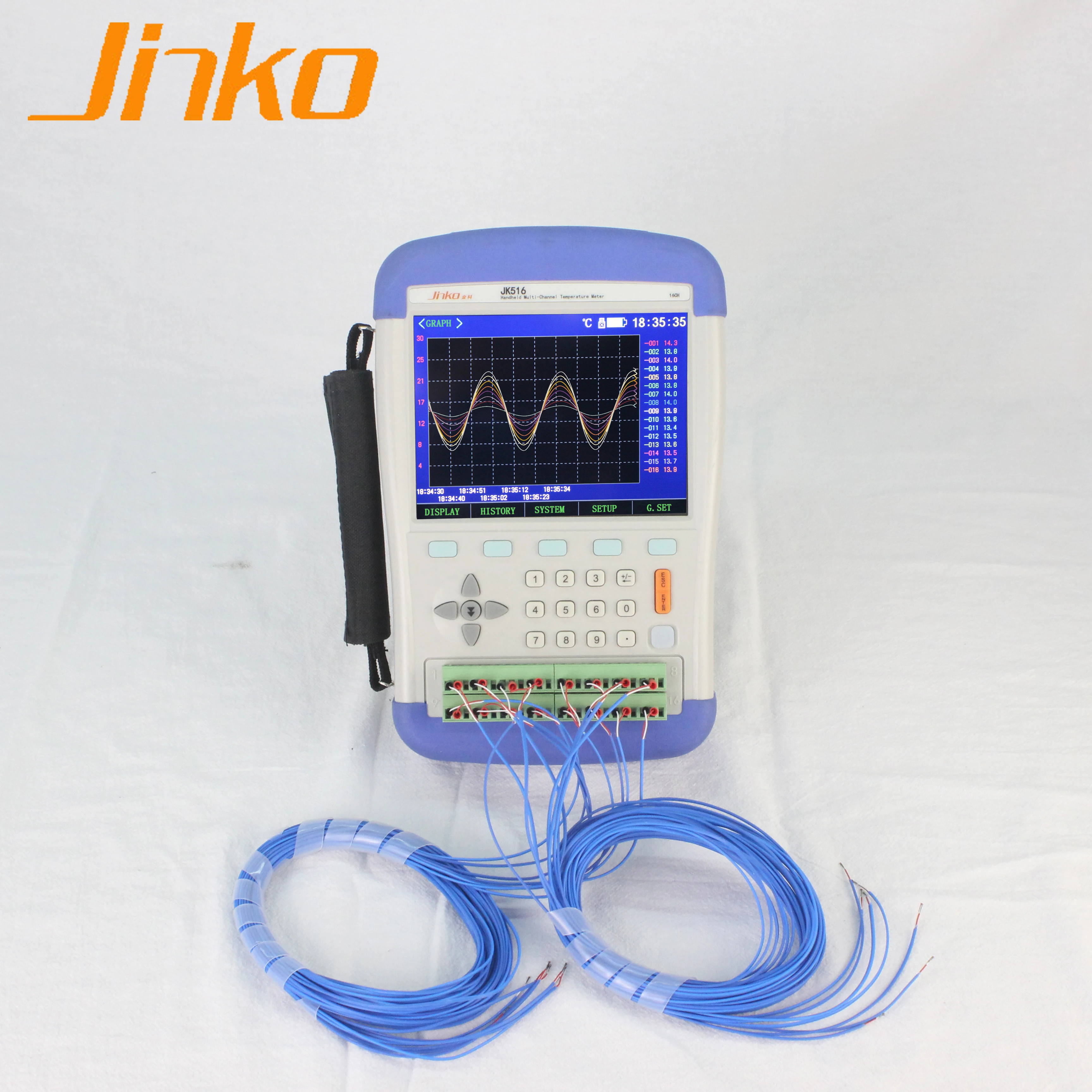 Jinko jk516 handheld multi channel temperature data logger pt100 data