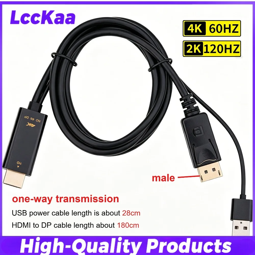 Premium 4K High-Speed HDMI to DisplayPort Converter Cable