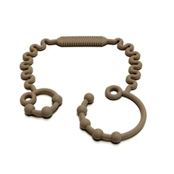 Multi-Functional Silicone Teething Toy and Bottle Holder Strap (Light brown)
