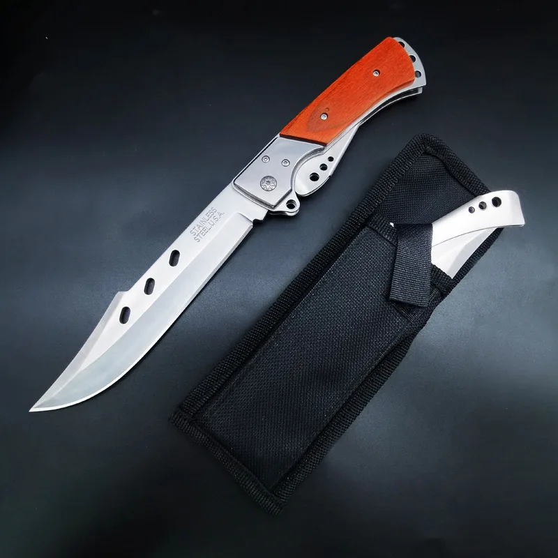 

Tactical Military Folding Tactical Knife Steel Wood Combat Portable Pocket Titanium Knives Utility Survival Hunting Rescue Tool