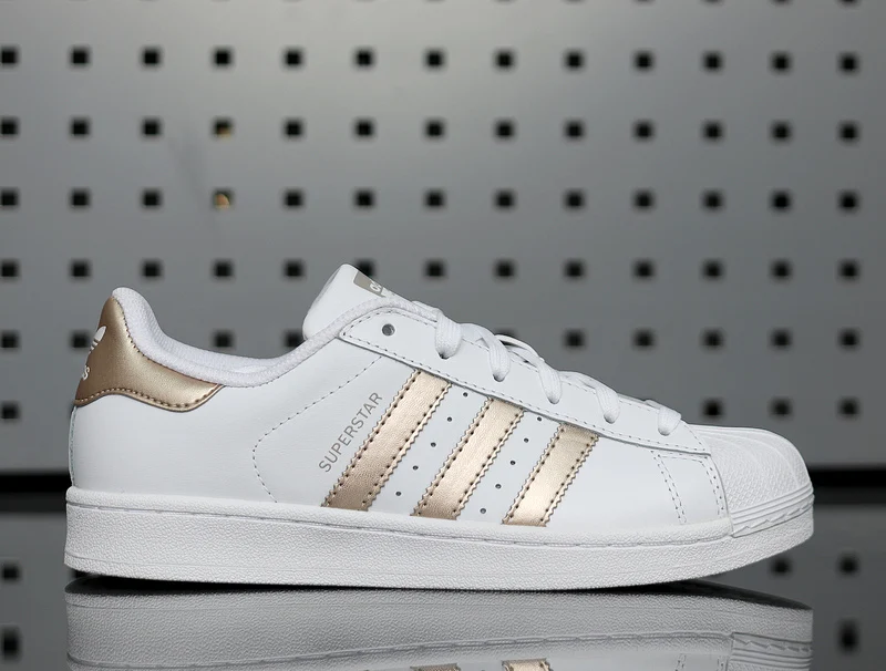 Adidas zapatillas clásicas para caminar para hombre y mujer, zapatos Unisex de Skateboarding, color blanco y oro rosa, Superstar BA8169|Skate| -